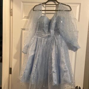 Sparkling Light Blue Tulle Dress